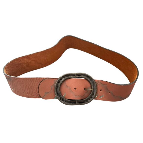 GENUINE LEATHER Sky Painted‎ Belt Large - Picture 1 of 3